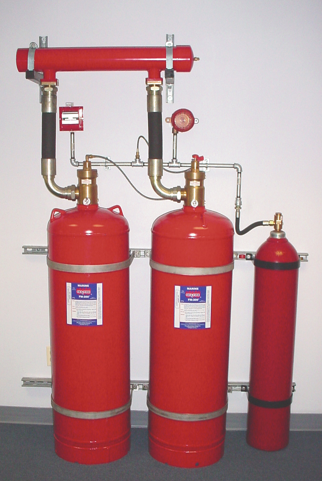 Sea-Fire FM-200 fire suppression system